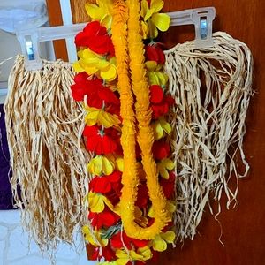 Hula skirt and lei's🕶💐💐💮